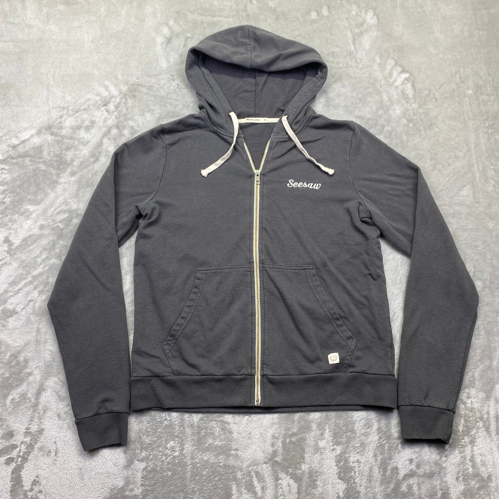 Marine Layer Seesaw Zip Up Hoodie Gray Cotton Mens Medium Grunge Gorpcore